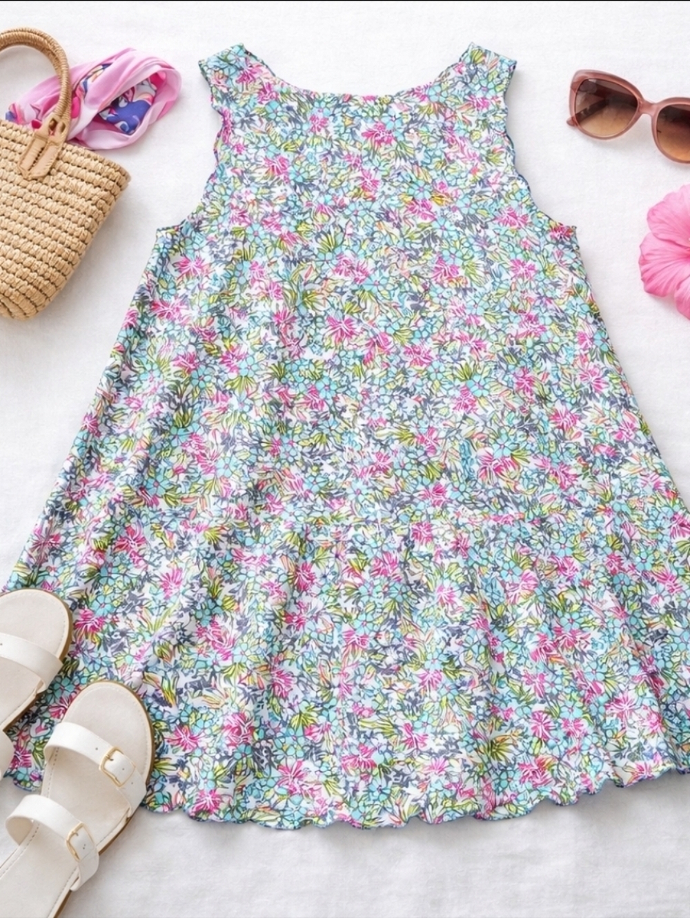 Haystacks Reversible Floral Dress Made USA 2-in-1 Swing Small